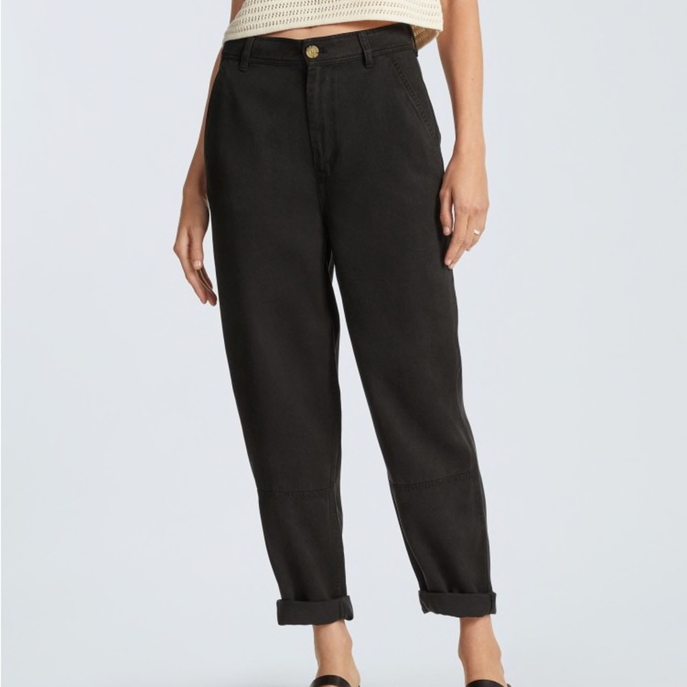 NWOT Everlane Women's The TENCEL Relaxed Buttery Soft Chino Pant Black Size 8